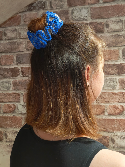 Chouchou pour cheveux base blanche