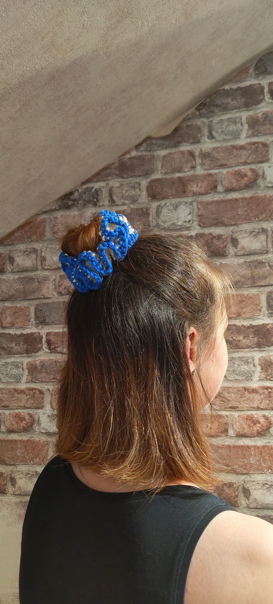 Chouchou pour cheveux base blanche